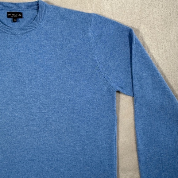 Emi Maglia Sweater Mens Size Medium Blue Wool Cashmere Blend Crewneck - Picture 3 of 12